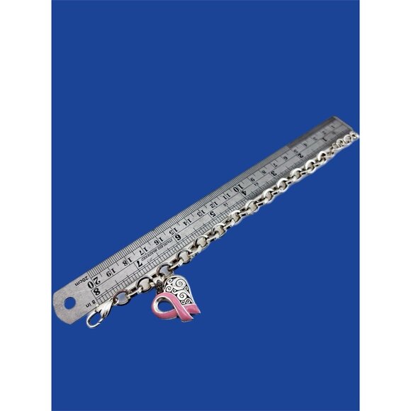 Brighton Power of Pink Ribbon Heart Retired Breast Cancer Bracelet - Picture 4 of 4